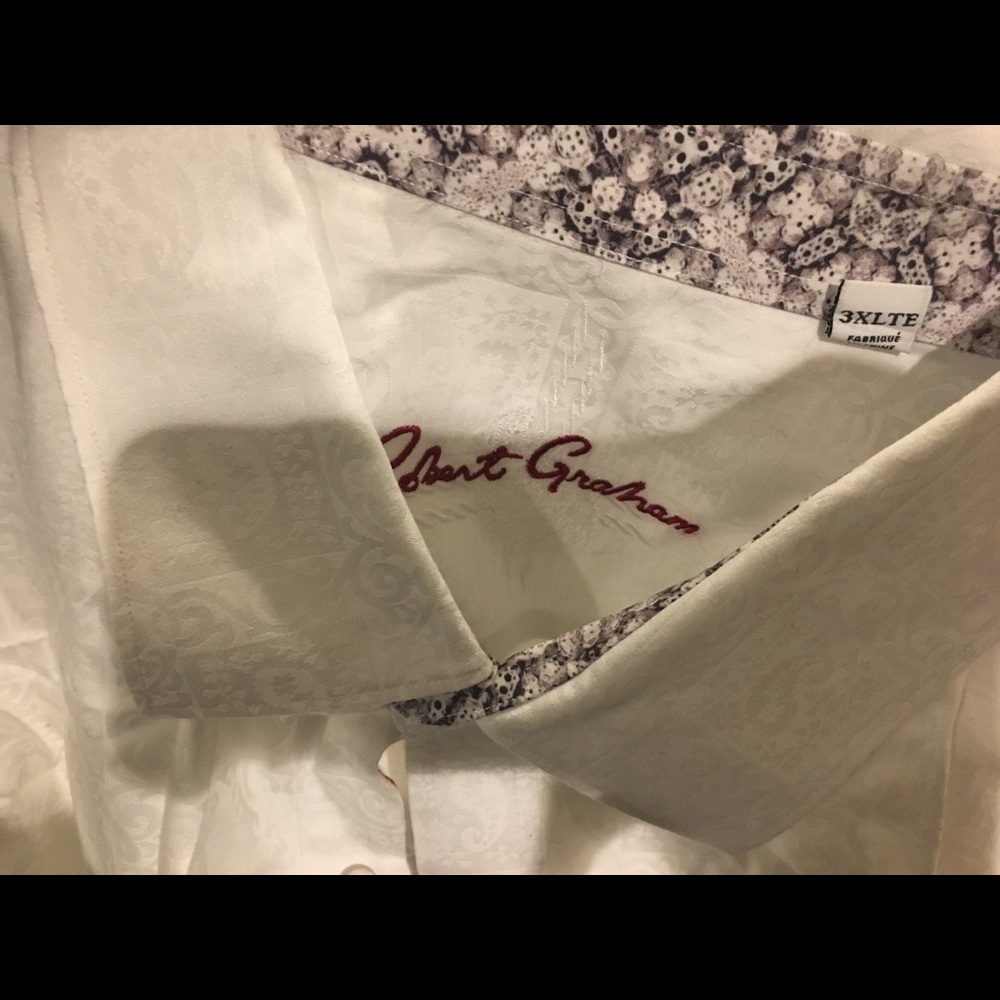 Robert Graham White Paisley Print Button Down